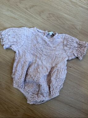 Soft Textured Pink Baby One-Piece Romper
